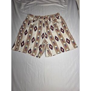 Vintage Stefano International Southwestern Tribal Print Denim Shorts Womens L
